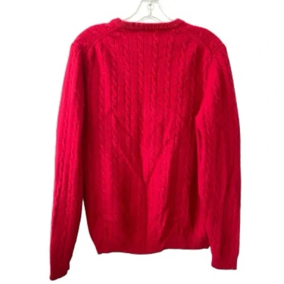 Brooks Brothers Fleece Vibrant Red Crewneck Cashmeres Sweater - Picture 2 of 6